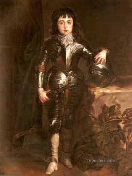 バロック Painting - プリンス・オブ・ウェールズのバロック宮廷画家アンソニー・ヴァン・ダイク時のチャールズ2世の肖像